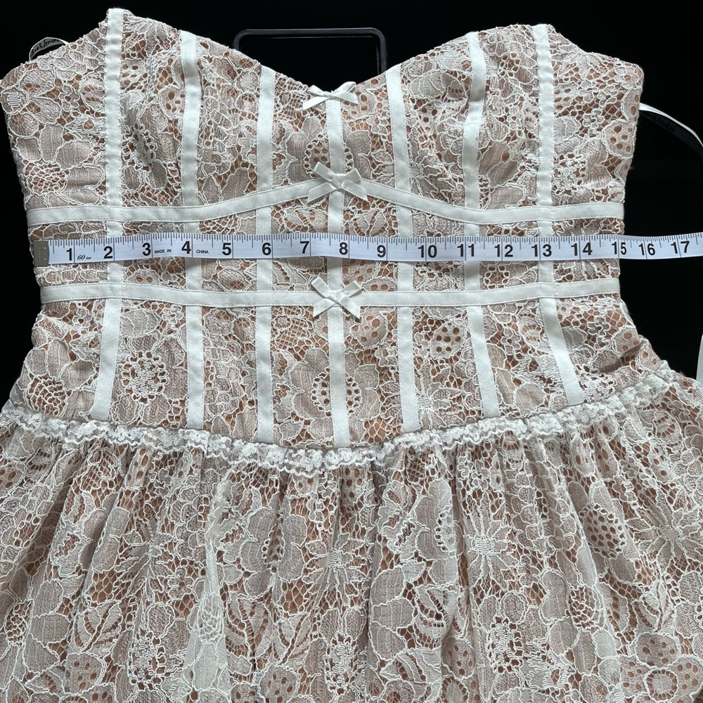 For Love and Lemons Dress. Ivory Lace Bustier. - Picture 10 of 13